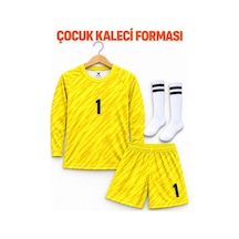 Sonvadi Çocuk Kaleci Forması Sarı Uzun Kol Şortlu Takım Çorap Sarı