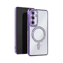 Newface Samsung Galaxy S23 Fe Joke Simli Magneticsafe Kılıf - Derin Mor