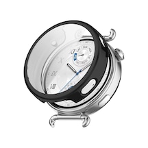 Huawei Watch Gt 6 41mm Kılıf Ekranı Tam Kaplayan 360 Full Round Soft Silicone Siyah Watch Gt 6 41mm İle Uyumlu Kılıf - Siyah Çok Renkli