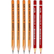 Jumbo Kurşun Kalem Ve Kumbo Kırmızı Kalem 6 Lı 1 Paket Fatih Jumbo Kalın Kırmızı Başlık Kalemi Üçgen İlk Kalemim