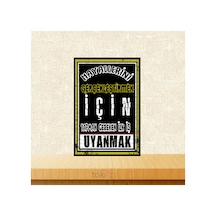 Yapman Gereken İlk İş Uyanmak 20x30 Cm Retro Ahşap Tablo Çok Renkli - 743297935 Çok Renkli