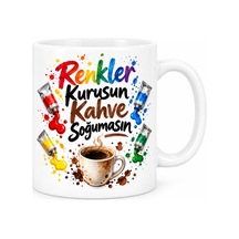 Storeşahin Renkler Kurusun Kahve Soğumasın Tasarımlı Porselen Kupa - Model 524 Shn0720