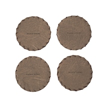 Mudo Home Vıntage Yuvarlak Bardak Altlığı 10 Cm 4'lü Koyu Ka Diğer