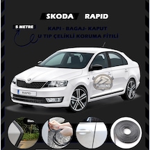 Skoda Rapid Oto Araç Kapı Koruma Fitili 5 Metre Parlak Siyah Renk