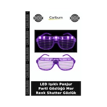 Led Işıklı Panjur Parti Gözlüğü Mor Renk Shutter Gözlük Kutlama Eşyası Renkli Eğlence Gece Kulübü "
