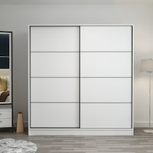 Minarmobilya Minar Kale 2 Kapaklı Sürgülü Dolap 180 Cm - Beyaz