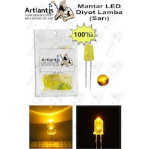 Sarı Mantar Led Diyot Lamba 100 Lü 1 Paket Sarı 4.8 Mm Mini Mantar Led Lamba Deney Bilim Proje Arduino Işığı