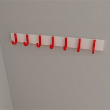 Hepsi3boyutlu Modern Duvar & Kapı Baston Askılık - 7 Adet Kırmızı J Askılık - Model No : 6 Kırmızı