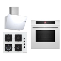 Bosch White Deluxe HBG7341W1 3D Fry - POP6C2P31O - DWK66PJ20T 3 Lü Ankastre Set 621