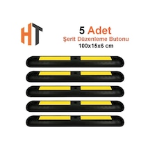 5'li Şerit Sınırlama Butonu 100x15x6 Cm Esnek Pvc-indirimli Set