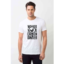 Pubg Pubg Winner Tava Tavuk Baskılı Beyaz Erkek Tshirt
