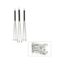 İbico İ22-358 Metal Çırpıcı Uç 13.5cm Sap: 11.5cm 8-boncuk Uçlu Çek Aç Krom Sap - 12'li Paket