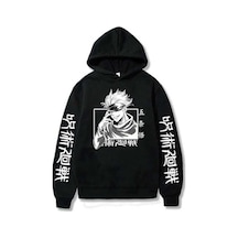 Hunors Sportswear & Company Still35 Özel Tasarım Anime Baskılı Unisex Model Kapüşonlu Sweatşhirt SIYAH