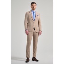İmza Düz Gabardin Mono Yaka Tam Astar Beli Lastikli Esnek 6 Drop Slim Fit Takım Elbise 1001250155 Koyu Bej İmza Düz Gabardin Mono Yaka Tam Astar Beli Lastikli Esnek 6 Drop Slim Fit Takım Elbise 1001250155 Koyu Bej
