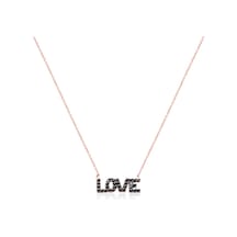 Cosar Sılver 925 Ayar Gümüş Zirkon Taşlı Love Kolye Rose