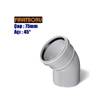 Fırat Pvc 75x45 Açık Dirsek, Pvc Açık Dirsek, 1 Adet
