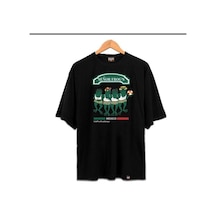 Flood Of Style Erkek Siyah Senor Frog's Oversze Bisiklet Yaka Tshirt