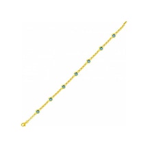 Göz Boncuklu Altın Bileklik 3.80 Gram 14 Ayar Sarı Altın