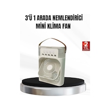 3'ü 1 Arada Mini Klima Fan Usb Şarjlı, 7 Renk Gece Lambalı Ve Nemlendirici