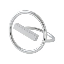 Çelik Circle Yüzük Ayarlanabilirdir Silver