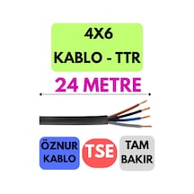 Öznur 4x6 Ttr Kablo Metre Seçenekli Siyah - 24 Metre