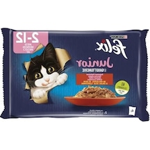 12 Adet Tavuklu Ve Sığır Etli Yaş Kedi Maması, 4x85 Gram