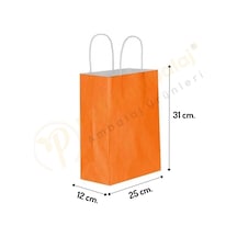 Turuncu Kraft Çanta Orta Boy 25x12x31 Cm 25 Adet