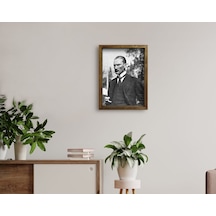 Bk Home Atatürk Tasarımlı Doğal Masif Ahşap Çerçeveli Tablo 45X65 (551057803)