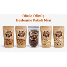 Yeni Harmancı Okul Beslenme Paketi Mini 5'li Sağlıklı Atıştırmalık1 Kg 200 Gr Çiğ Badem Içi, 200 Gr Çekirdeksiz Kuru Üzüm, 200 Gr Ceviz Içi, 200 Gr Kavrulmuş Fındık, 200 Gr Kaju Çiğ 1 KG