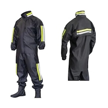 Motosiklet Alt-Üst Pvc Yağmurluk Takım Siyah - Neon Yeşil
