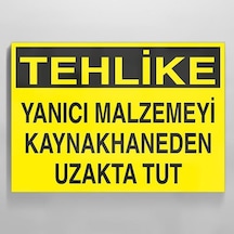 Tehlike - Yanıcı Malzemeyi Kaynakhaneden Uzak Tut Uyarı Levhası 70x100cm