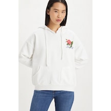 Levi's Kadın Beyaz Kapüşonlu Sweatshirt A4933-0000 Beyaz