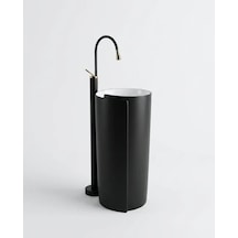 Monza Mat Siyah Monoblok Lavabo Renkli