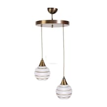 Nas Retro Rustik Modern Gold Glop Camlı 2li Avize Diğer