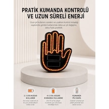 Pilli Led Işık Araç Camı İçin Uzaktan Kumandalı El Simgesi - Lisinya Siyah