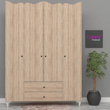 4 Kapılı Gardrop Suntalam/mdf Suntalam Beyaz