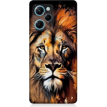 Xiaomi Poco X5 Pro Uyumlu Silikon Kılıf Sarı Kırmızı Kral Aslan