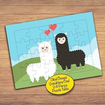 Siyah Ve Beyaz Koyun Çocuklara Özel Puzzle Yapboz Tablo-pz131