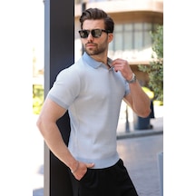 Madmext Bebe Mavisi Polo Yaka Regular Fit Erkek Triko Tişört E7496