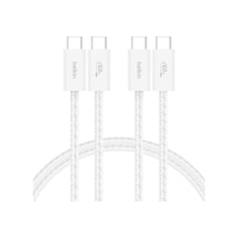 2'li Örgülü Usb-c - Usb-c Kablo, 1,5 M, 60 W, Yumuşak, Esnek Ve Hızlı Şarj Kablosu, İphone 17 Ve 16 Serisi, Galaxy S25, Pixel 10, Apple iPad Pro Ve Daha Fazlasıyla Uyumlu, Beyaz