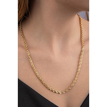 14 Ayar Altın Işıltılı Burgu Zincir Kolye 3.90 Mm Sarı Altın