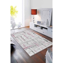 Pembe Spor Kaymaz Tabanlı Makinede Yıkanabilir Halı Sy09n11