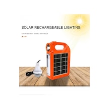 Solar Güneş Enerjili Acil Durum Feneri Işıldak Ampullü Powerbankl Turuncu