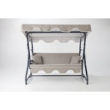 Erinöz Olea 3 Kişilik Bahçe Balkon Teras Salıncağı - Kırçıllı Gri