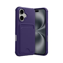 Apple iPhone Uyumlu  17 Kelvin Kartvizitli Silikon -  Derin Mor