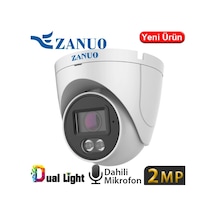 Zanuo Zn-ıpc-e1210c-s2-as-2.8mm 2mp 2.8mm Dual Light Ip67 Dahil.mik. 128gb Sd Dome Ip Kamera 20mt