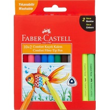 Faber Castell Comfort Yıkanabilir Keçeli Kalem 10+2 Neon