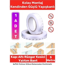 Rüzgar Kesici Ses Böcek Toz Önleyici Yalıtım Kapı Pencere Isı Izolasyon Şeffaf Şerit Bant 5mt 1 Adet