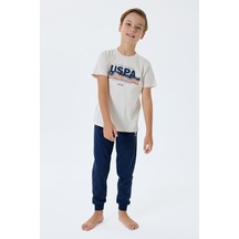 U.S. Polo Assn. Erkek Çocuk Kısa Kollu Pijama Takım Beyaz-2310 Beyaz