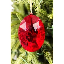 Beysüs Yılbaşı Çam Ağacı Süsü Kristal Oval Kesim Yakut Kırmızı Diğer
